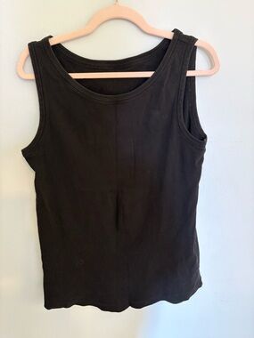 Universal Standard Black Ribbed Scoop Neck Tank